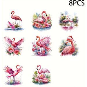 Flamingo UV DTF Transfer Sticker Sheet Waterproof Wrap for Mug & Tumbler Crafts